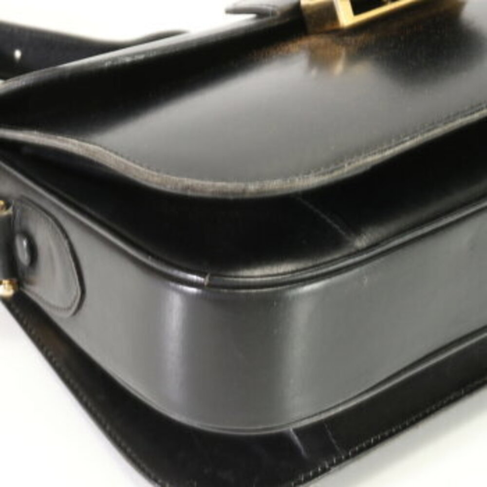 Celine Tote Bag Carriage Leather Shoulder Horse Black EFE - Picture 7 of 14